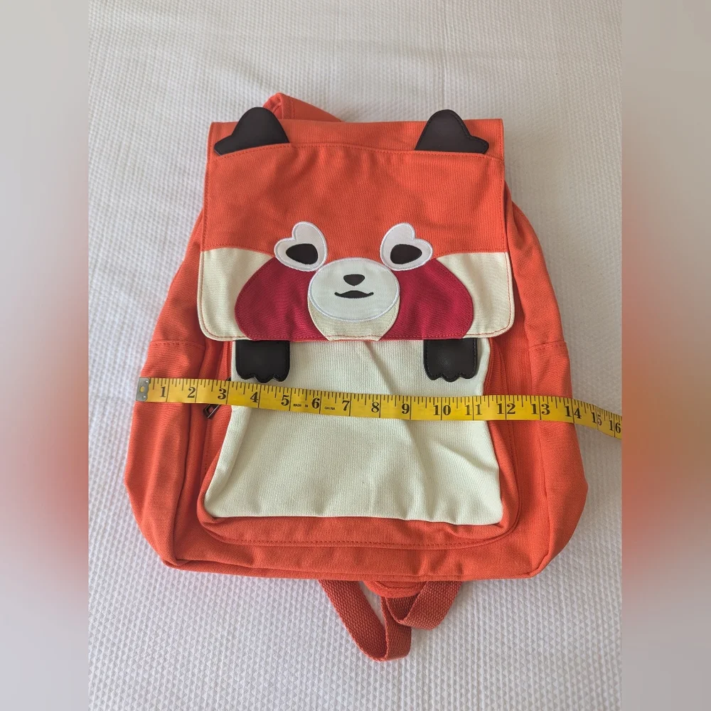 Floral Floric Red Panda Backpack Full Zipper Pockets.